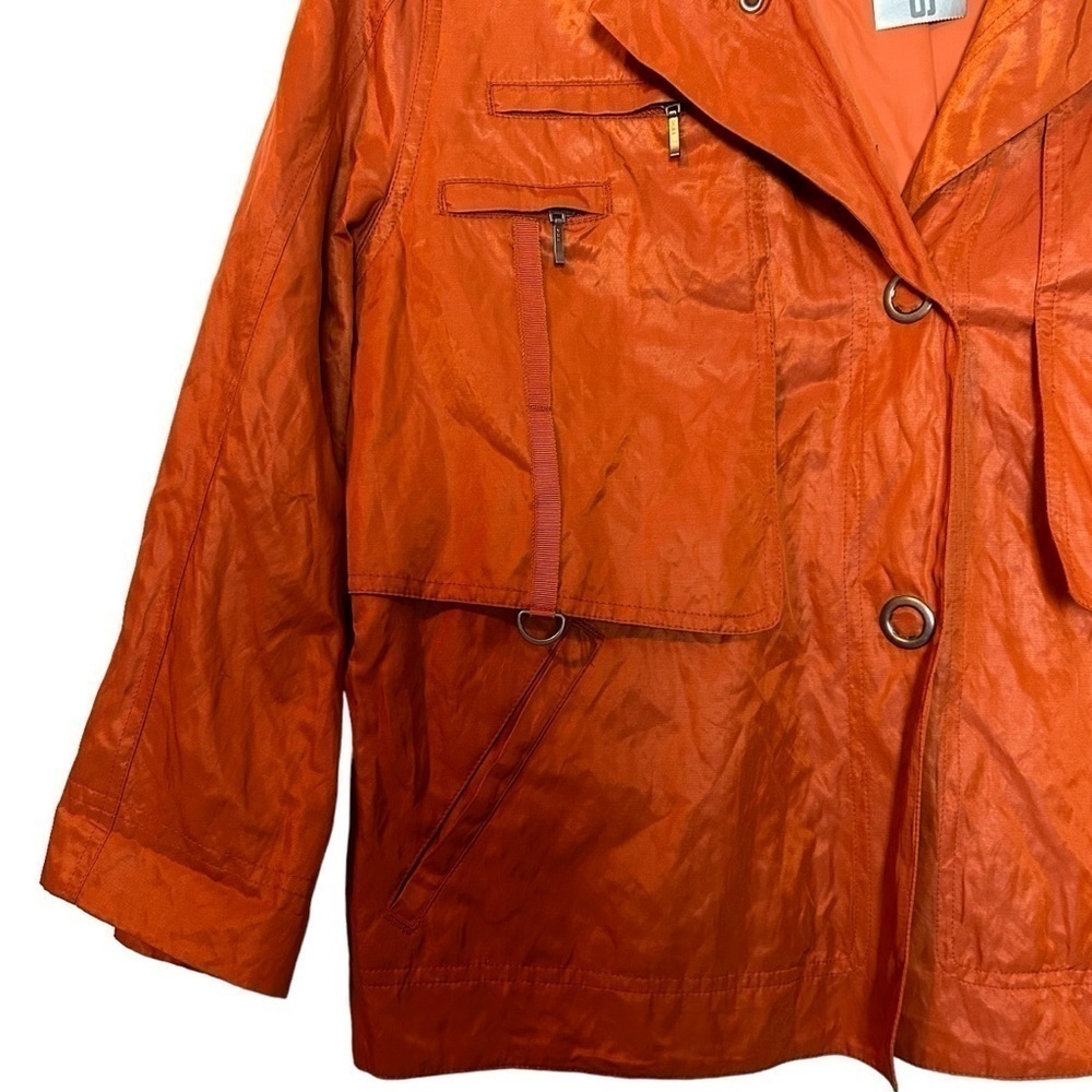 Chico’s Simple Sport Anna In Tiger Lily Orange Color Utility Style Jacket - Picture 2 of 16